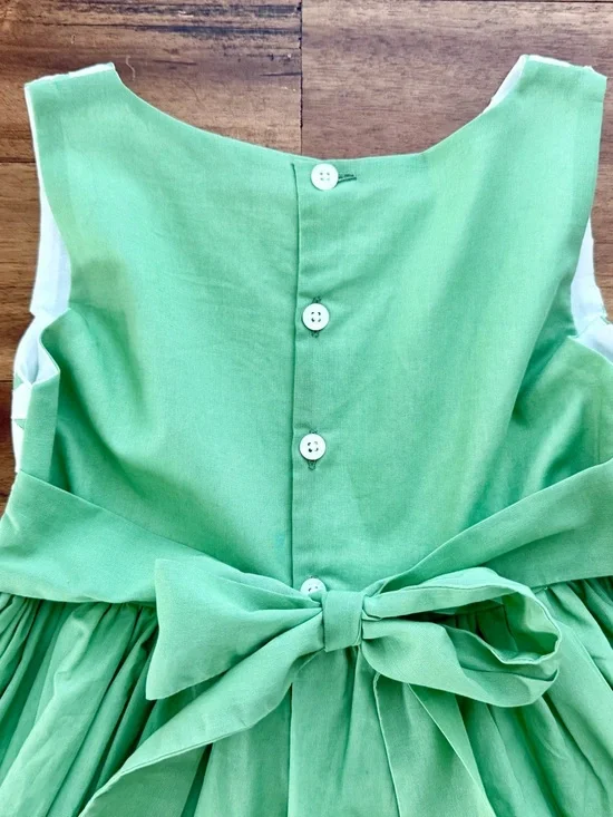Well Dressed Wolf Girls Spearmint Green Snowflake Dress 4T Sleeveless Ruffle - Picture 5 of 7